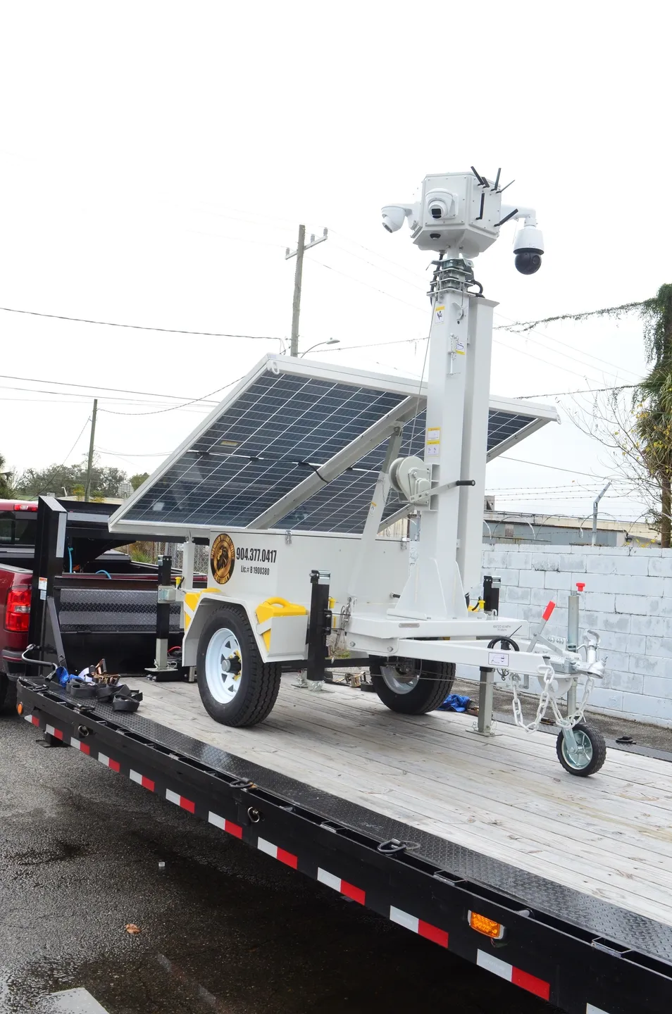 A trailer with a solar panel on it